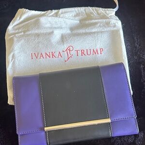 Ivanka Trump Elegant Purple and Black Wristlet